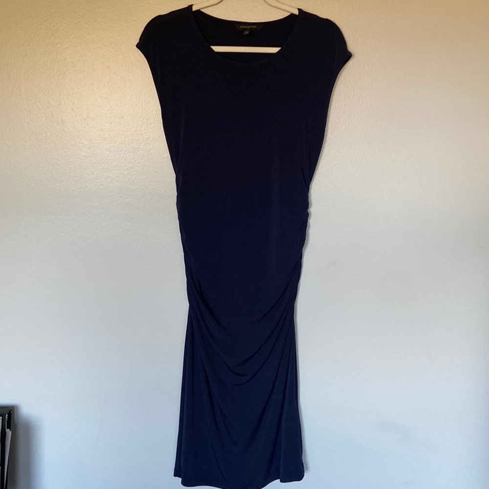 Banana Republic Women’s Navy Blue Mid Stretchy Sleeveless Dress Size M EUC